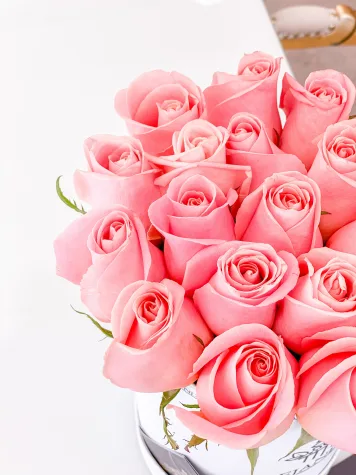 Finest FlowerBox Pink Roses