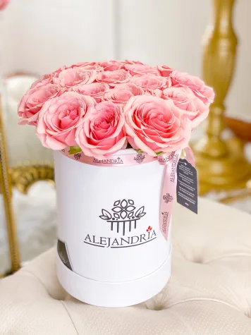 Finest FlowerBox Pink Roses